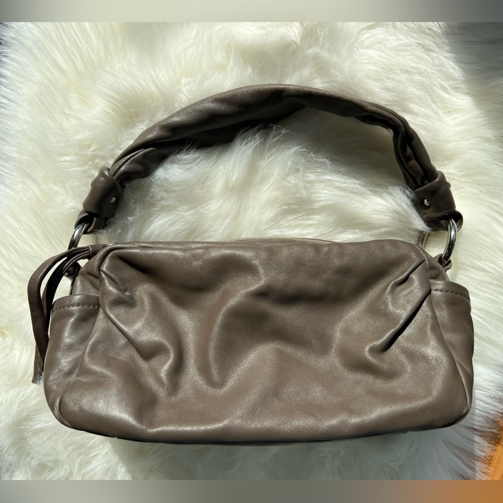 Coach Shoulder Bag Taupe Grey Beige